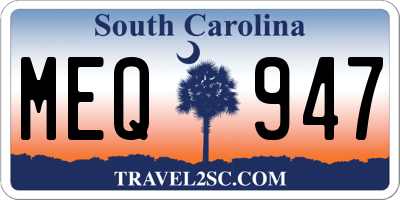 SC license plate MEQ947