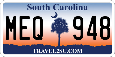 SC license plate MEQ948