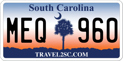 SC license plate MEQ960