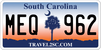 SC license plate MEQ962