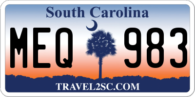 SC license plate MEQ983