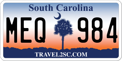 SC license plate MEQ984