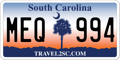 SC license plate MEQ994