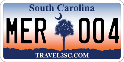 SC license plate MER004