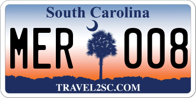 SC license plate MER008