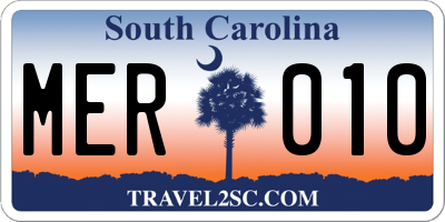 SC license plate MER010
