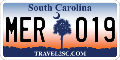 SC license plate MER019