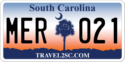 SC license plate MER021