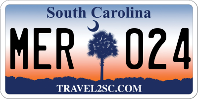 SC license plate MER024