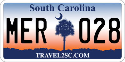 SC license plate MER028
