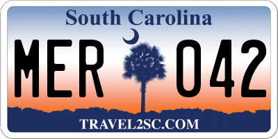SC license plate MER042
