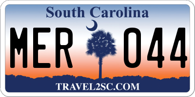 SC license plate MER044