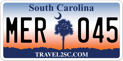 SC license plate MER045