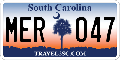 SC license plate MER047