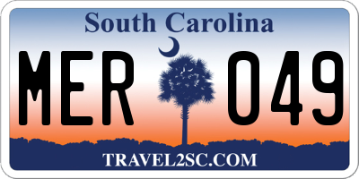 SC license plate MER049