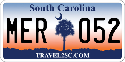SC license plate MER052