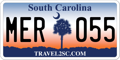 SC license plate MER055