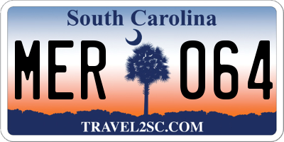SC license plate MER064