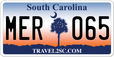 SC license plate MER065