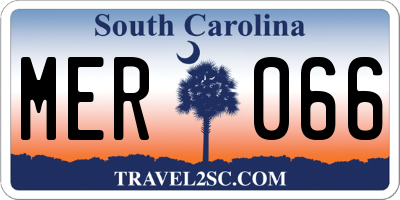 SC license plate MER066