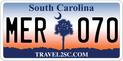 SC license plate MER070