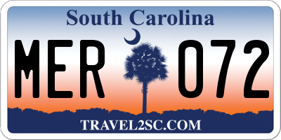 SC license plate MER072
