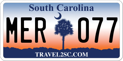 SC license plate MER077