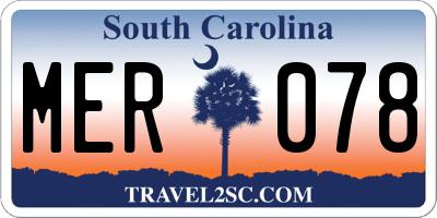 SC license plate MER078