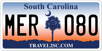 SC license plate MER080