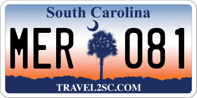 SC license plate MER081