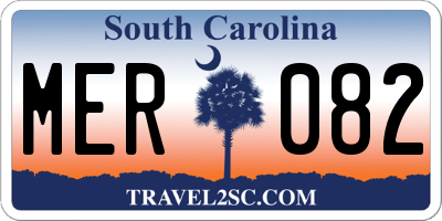 SC license plate MER082