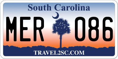 SC license plate MER086