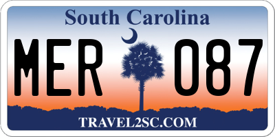 SC license plate MER087