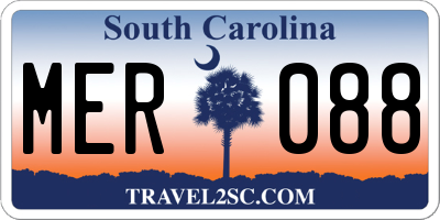 SC license plate MER088