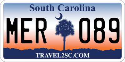 SC license plate MER089