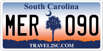 SC license plate MER090