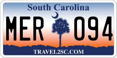 SC license plate MER094