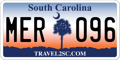 SC license plate MER096