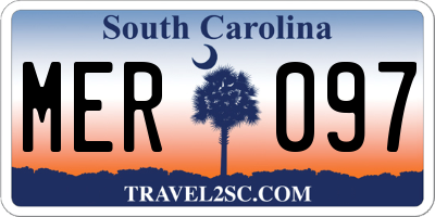 SC license plate MER097