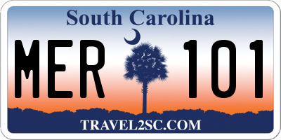 SC license plate MER101