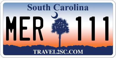 SC license plate MER111