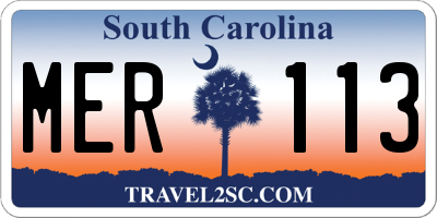 SC license plate MER113