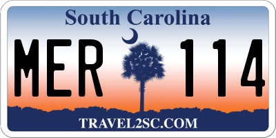 SC license plate MER114