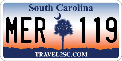 SC license plate MER119