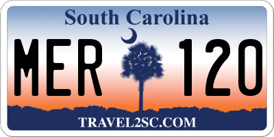 SC license plate MER120