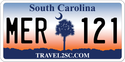 SC license plate MER121