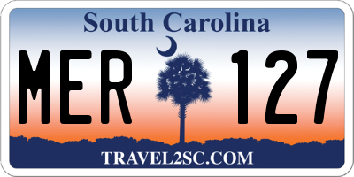 SC license plate MER127