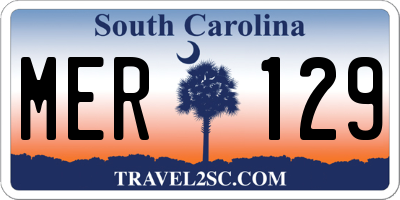 SC license plate MER129