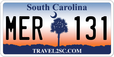 SC license plate MER131