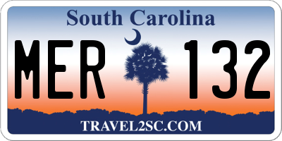 SC license plate MER132